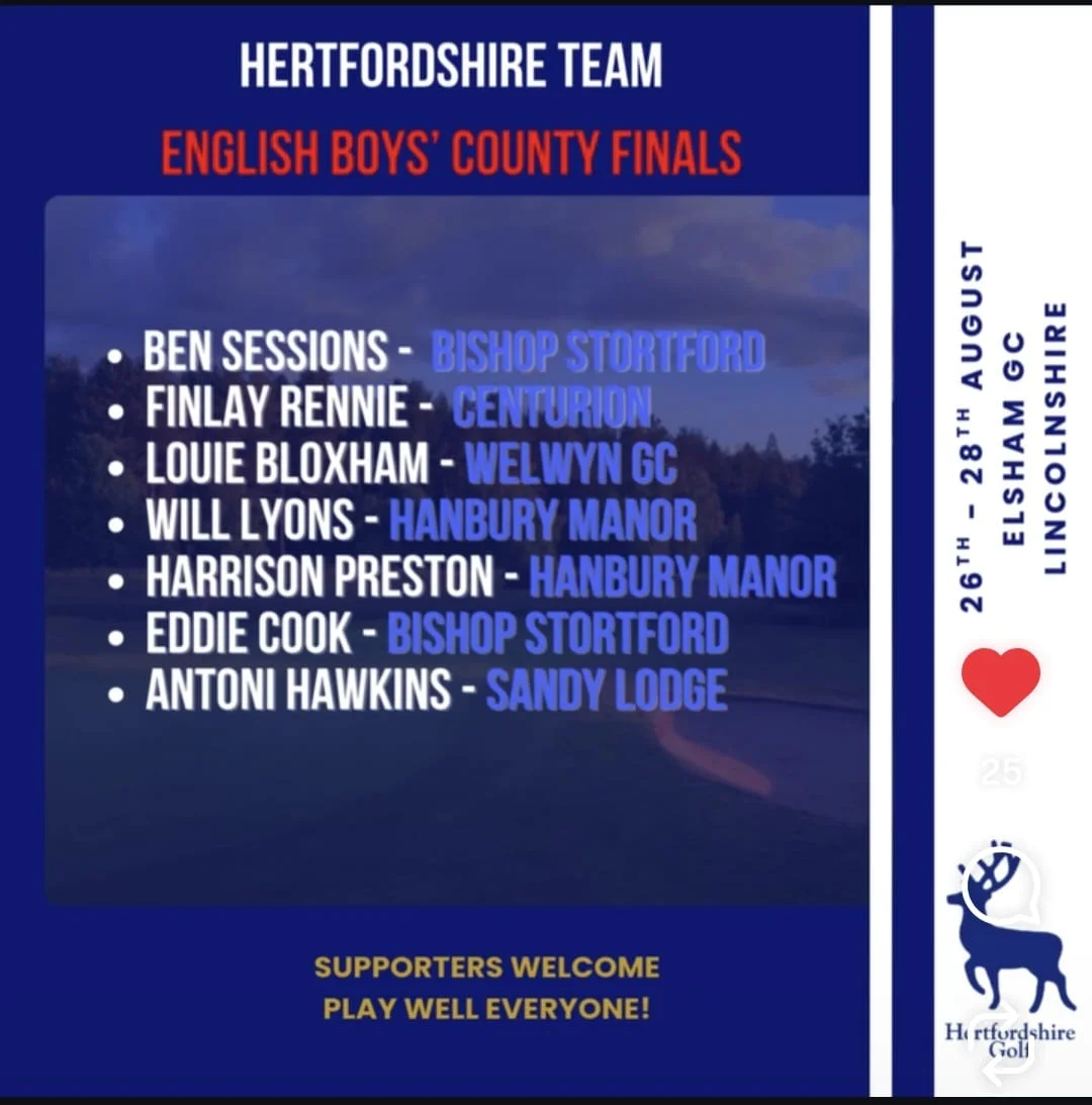 Follow Live Progress Of Our Hertfordshire Boys At English Boys’ County Finals – Elsham Golf Club